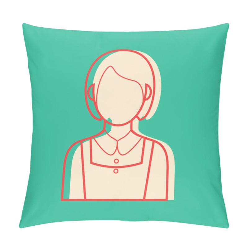 Personality  Girl Stylized Vector Illustration Pillow Covers