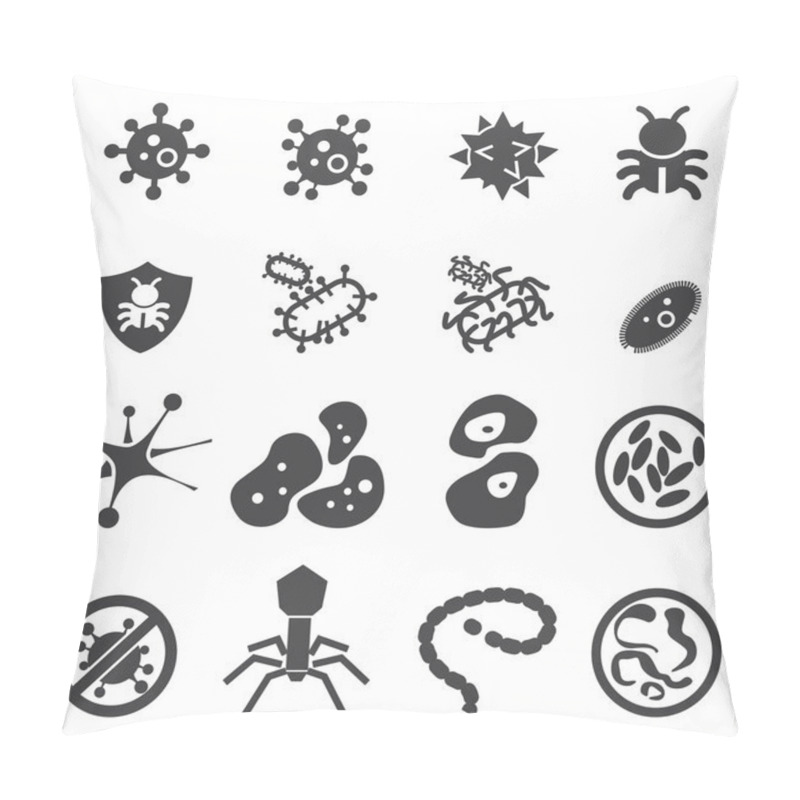 Personality  Virus Icon Set Pillow Covers