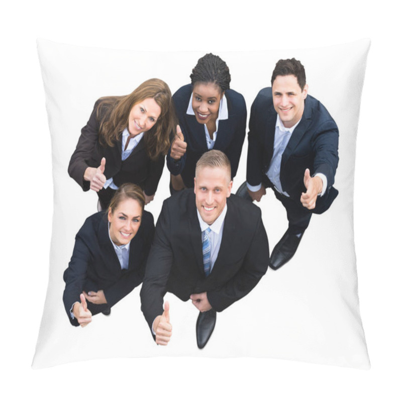 Personality  High Angle View Of A Successful Businesspeople With Different Multi Ethnicity Standing On White Background Pillow Covers