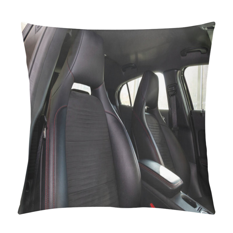 Personality  Close-up On The Front Sport Car Seats With Black Leather Trim, L Pillow Covers