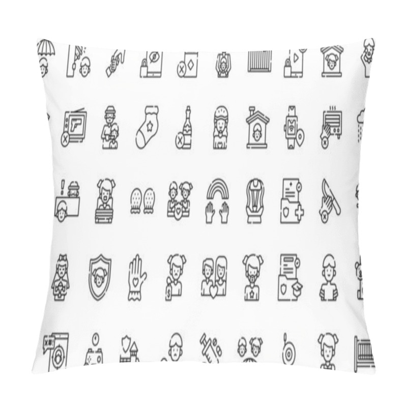 Personality  Children Protection Icons High-Quality Vector Icons Collection With Editable Stroke. Ideal For Professional And Creative Projects. Pillow Covers