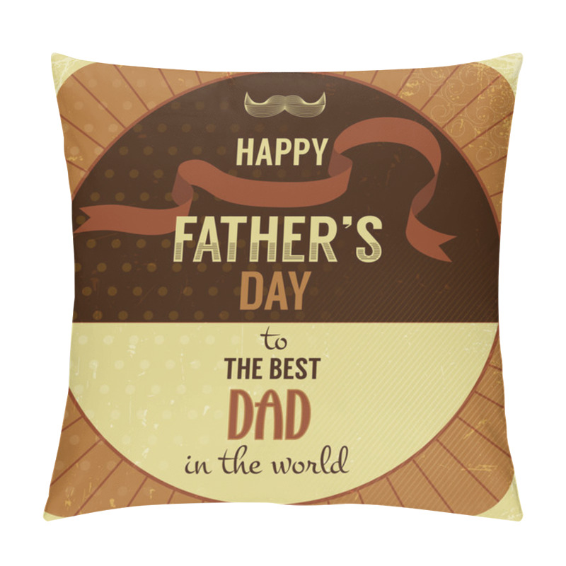 Personality  Retro Style Greeting Card For Father's Day. Pillow Covers