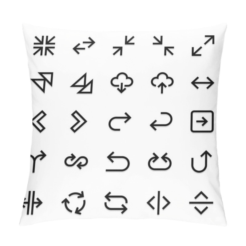 Personality  Outline Icons For Arrows. Pillow Covers