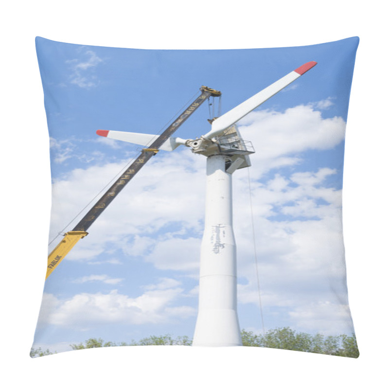 Personality  Installation Of Wind Turbines Pillow Covers