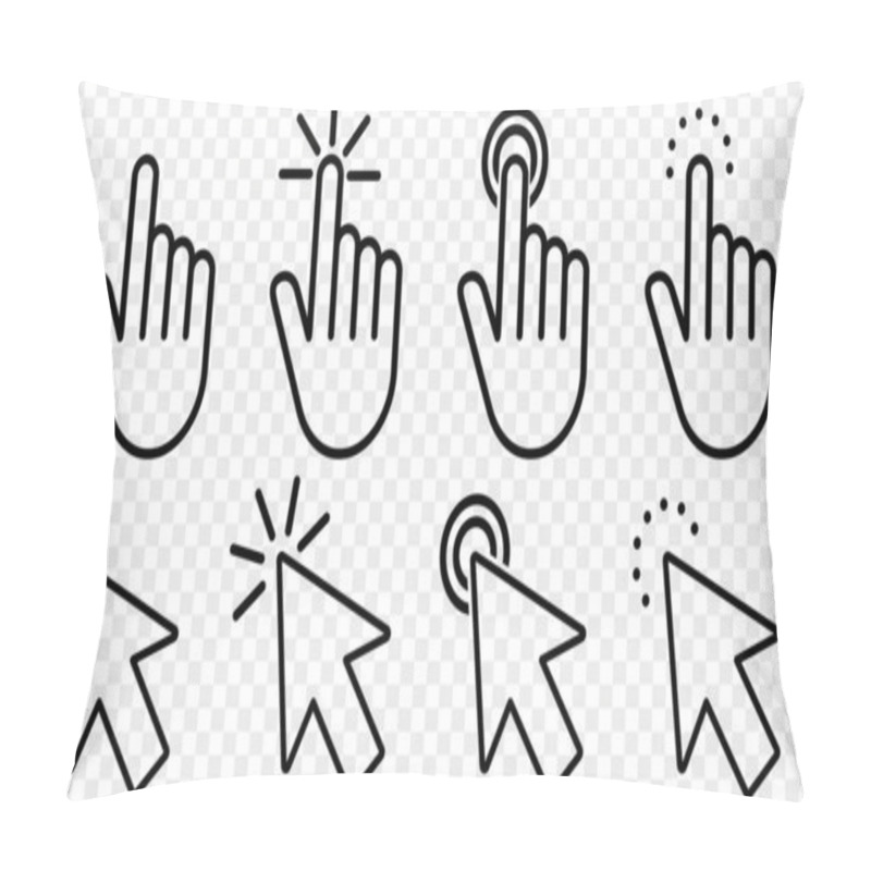 Personality  Set Of Pointer Click Icon Pillow Covers