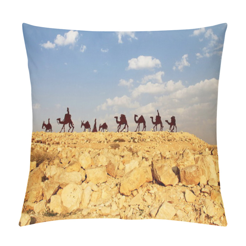 Personality  Camels Caravan In The Negev Desert, En Avdat National Park Pillow Covers