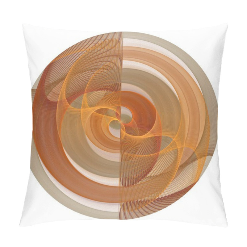 Personality  Intricate Orange, Copper And Brown Disc On White Background Pillow Covers