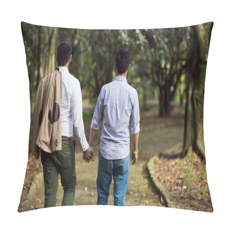 Personality  Beautiful Gay Couple In The Park Pillow Covers