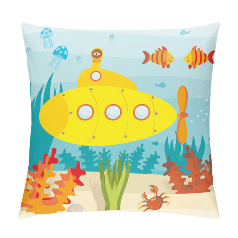 Personality  Submarine In Ocean Pillow Covers