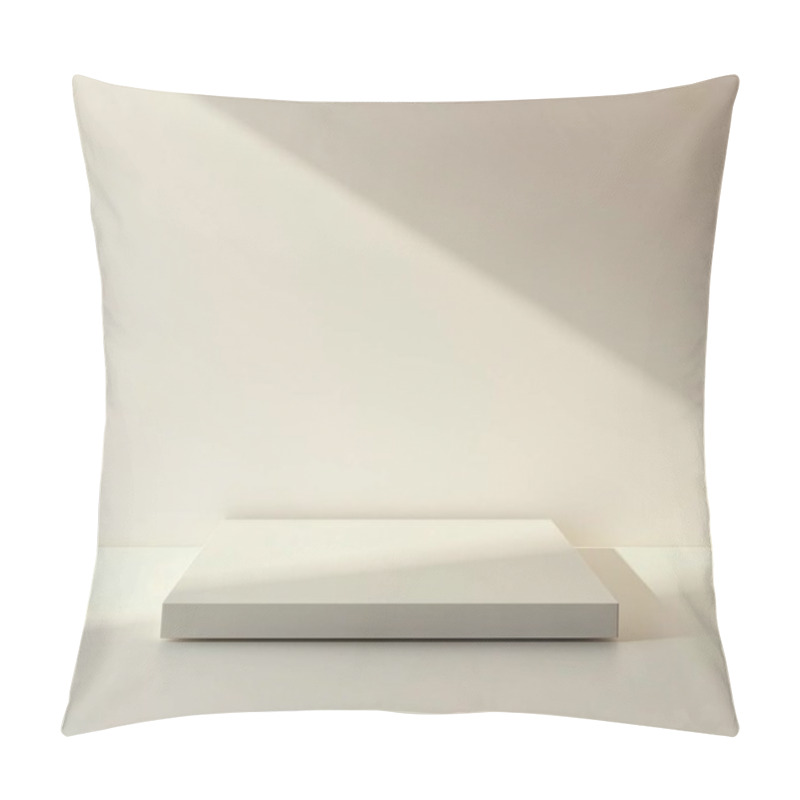 Personality  Minimalist White Display Platform With Soft Shadows. Pillow Covers