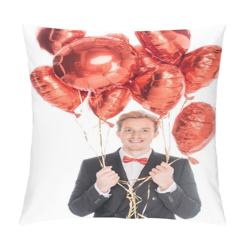 Personality  Man With Heart Shaped Balloons Pillow Covers