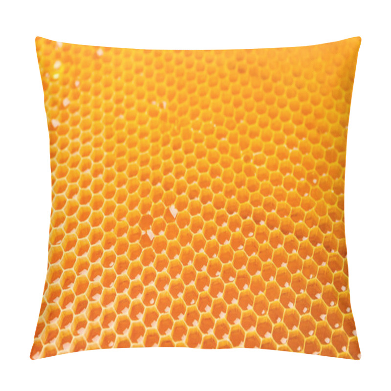 Personality  Honeycombs With Sweet Golden Honey On Whole Background, Close Up Pillow Covers