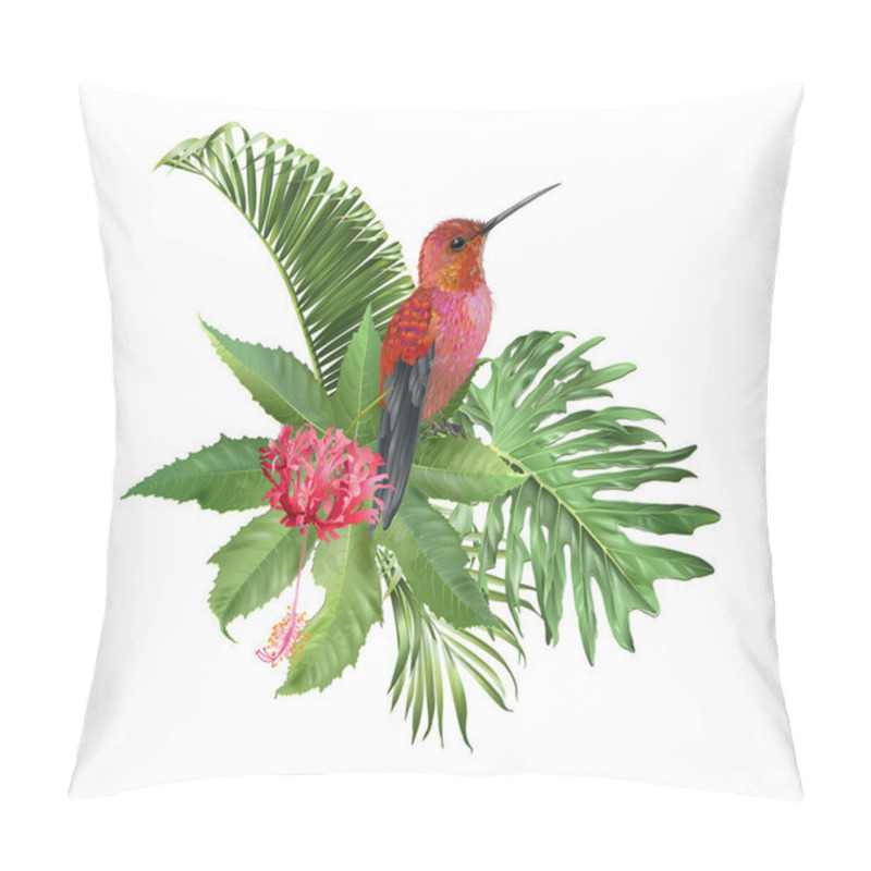 Personality  Hummingbird Tropic Arrangement Pillow Covers