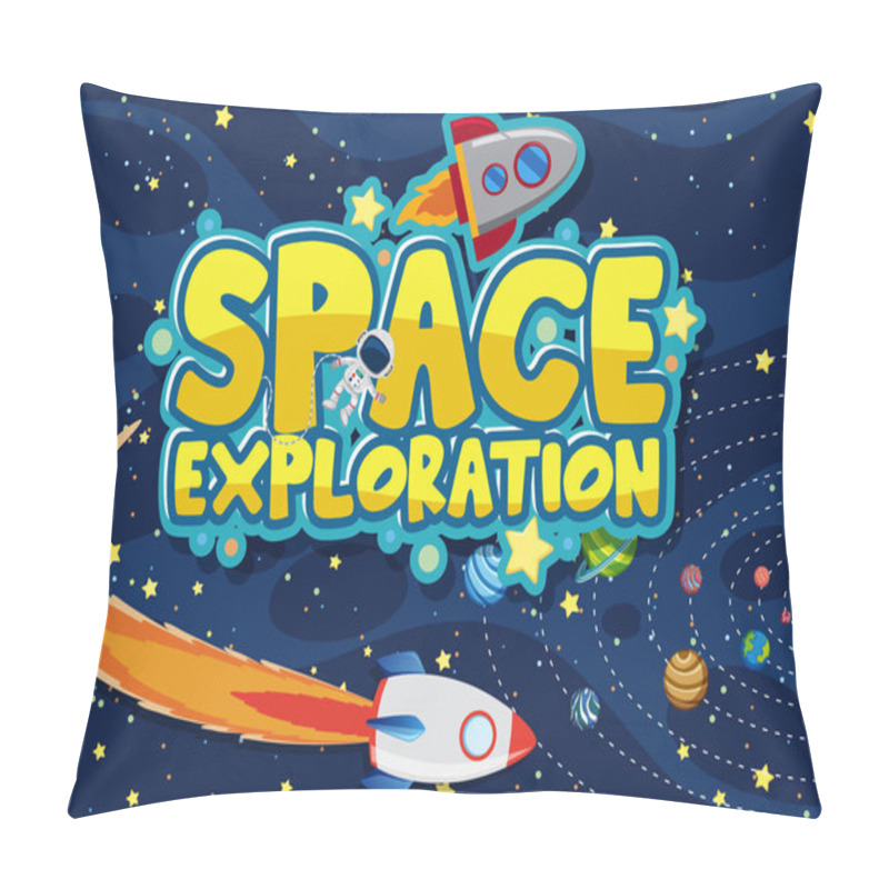 Personality  Background Design With Space Exploration Theme Illustration Pillow Covers