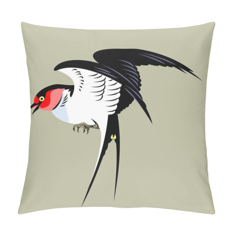 Personality  Portrait Of A Flying Swallow Pillow Covers