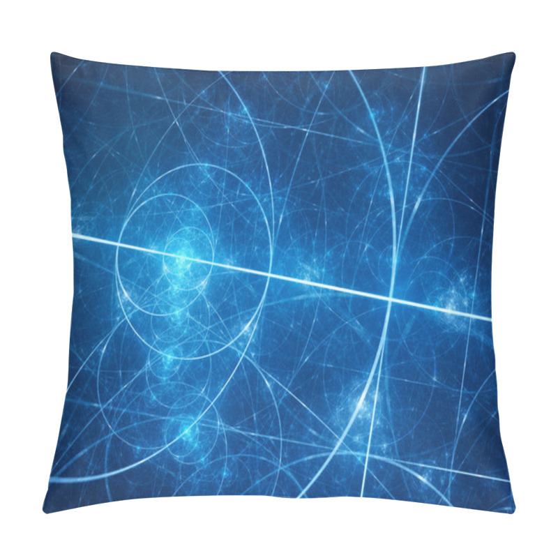 Personality  Blue Glowing Fibonacci Circles In Space Pillow Covers