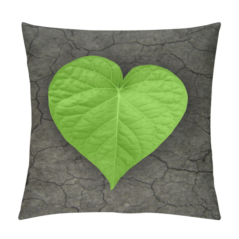 Personality  Heart Shaped Leaf On Cracked Soil Pillow Covers