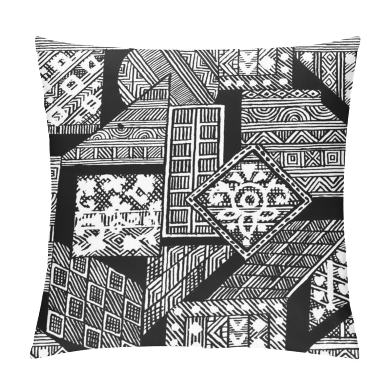 Personality  Hand Drawn Black And White Texture Grunge Designs  Pillow Covers