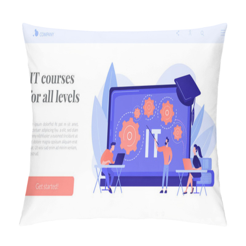 Personality  Information Technology Courses Concept Landing Page Pillow Covers