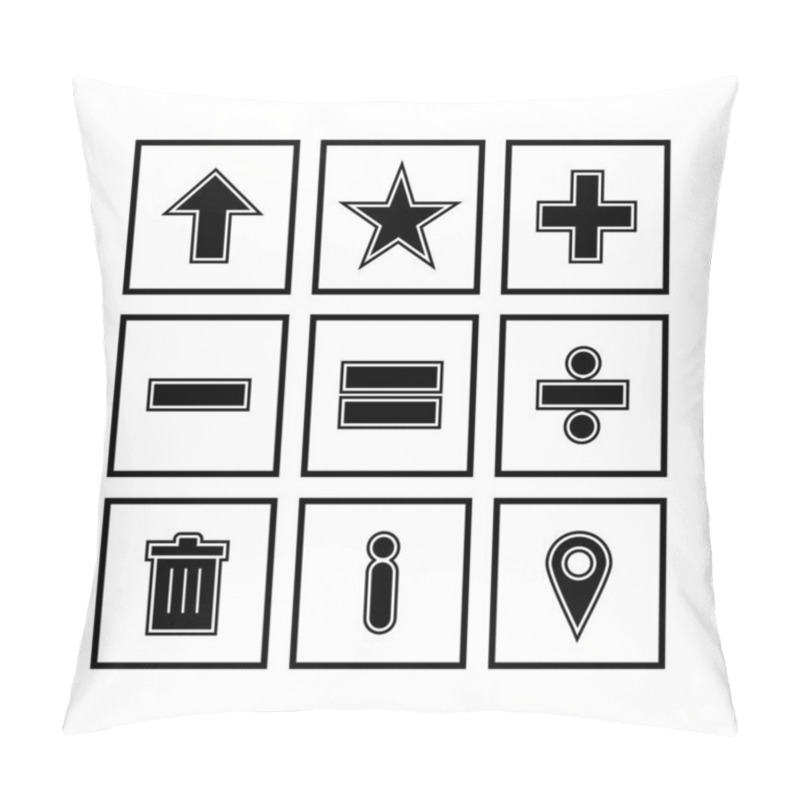 Personality  9 Basic Elements Icons Sheet Isolated On White Background... Pillow Covers