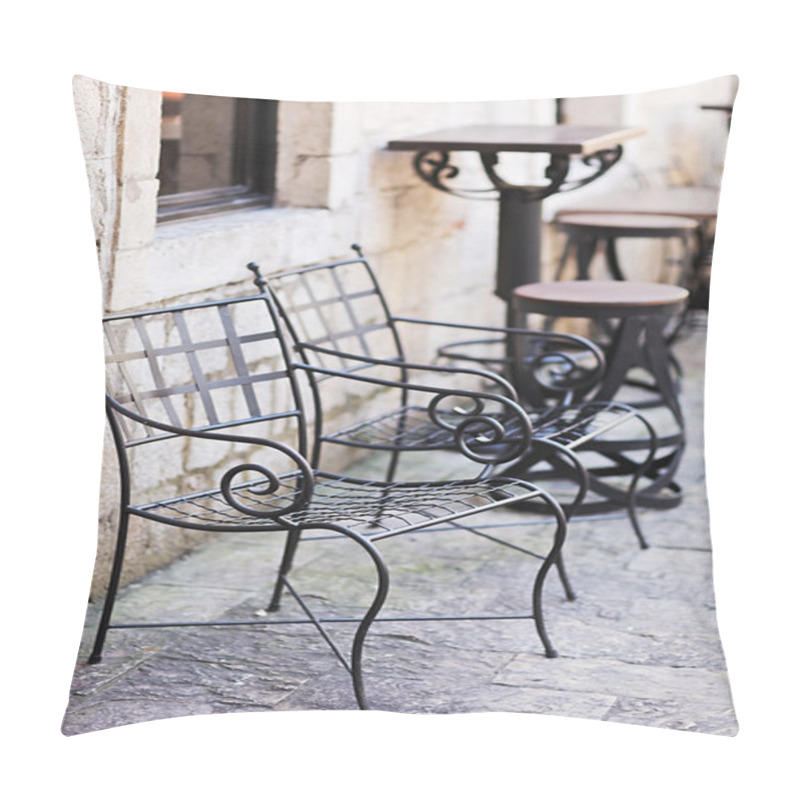 Personality  Garden Furniture On Italian Narrow Street In Small Town Pillow Covers