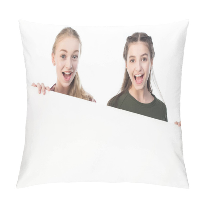 Personality  Teenage Girls With Banner Pillow Covers