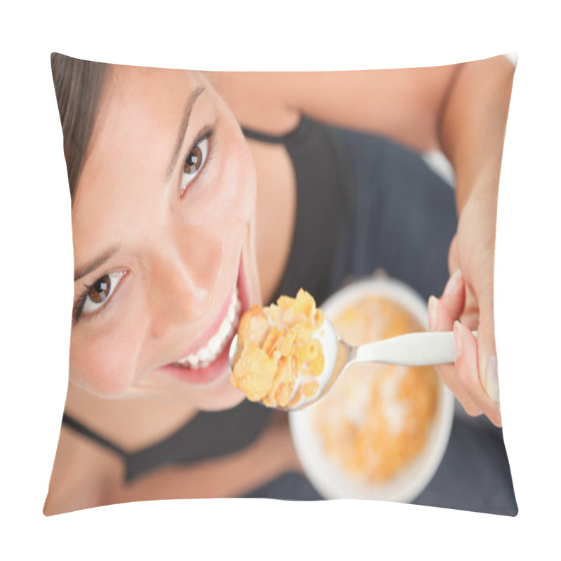 Personality  Woman Eating Cornflakes Cereals Pillow Covers