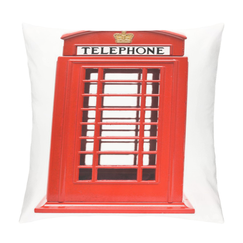 Personality  Red Phone Booth Isolated On White Background Pillow Covers