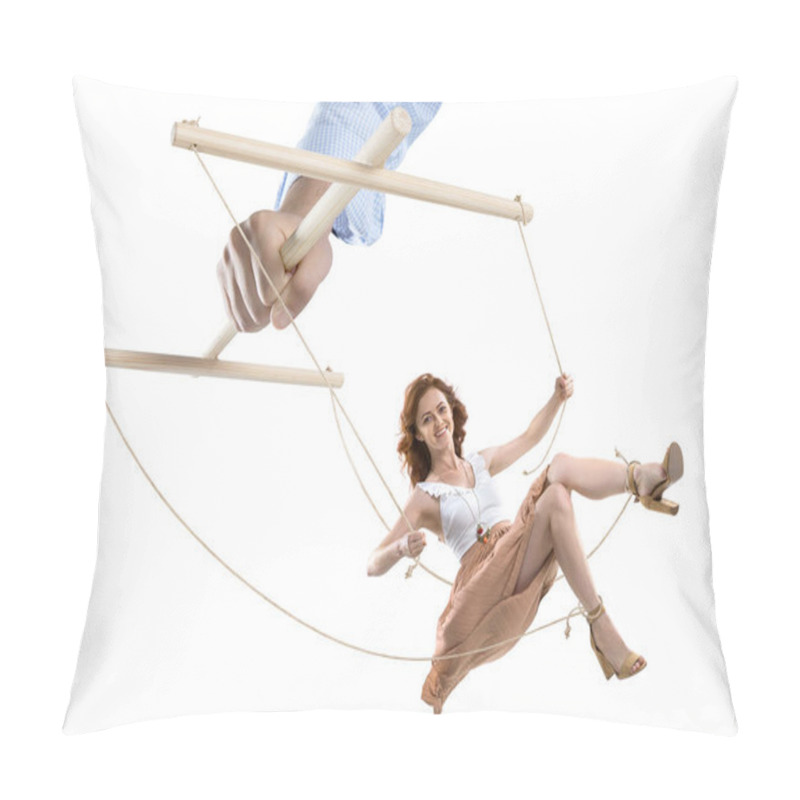 Personality  Puppeteer Manipulating Woman Pillow Covers