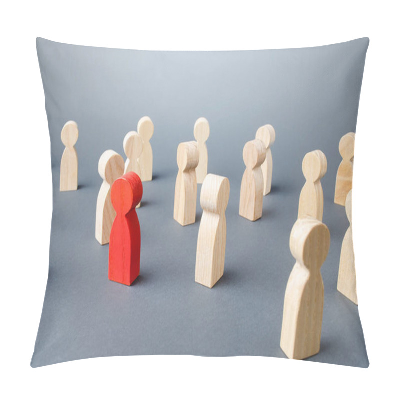 Personality  Red Person In A Crowd Of People. Complexity/difficulty Of Determining/defining Of Infected. Collective Immunity. Social Distance. High Contagion And Threat Of Spread New Wave Pandemic Virus Infection. Pillow Covers