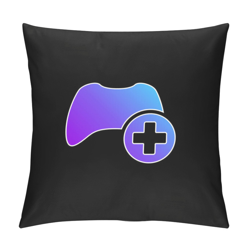 Personality  Add Control Interface Symbol Blue Gradient Vector Icon Pillow Covers