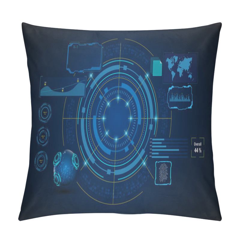 Personality  Circle HUD GUI UI Artificial Intelligence Services Virtual System Pillow Covers