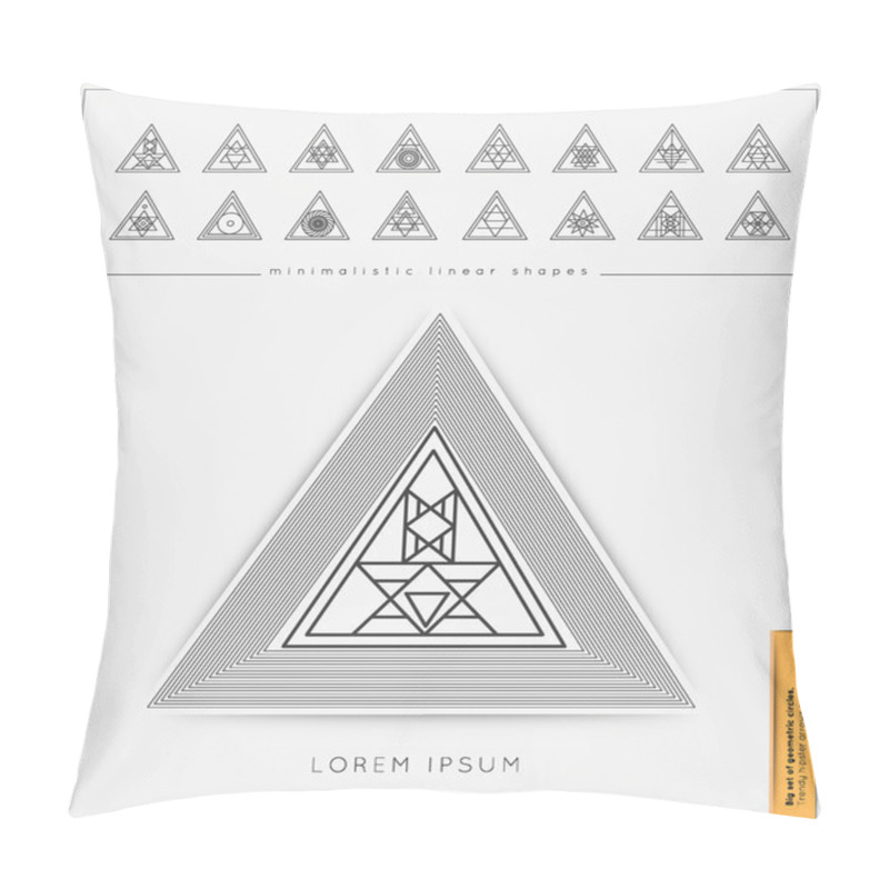 Personality  Set Of Minimal Geometric Monochrome Shapes Pillow Covers