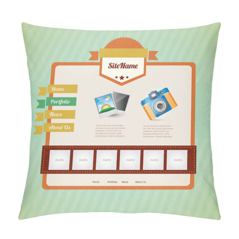 Personality  Web Site Design Template, Vector. Pillow Covers