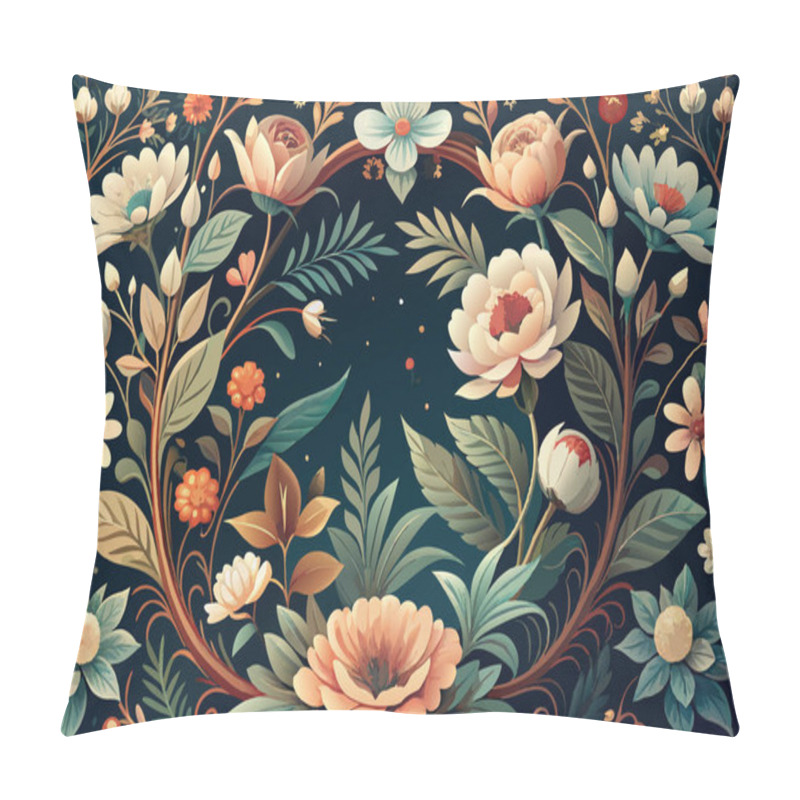 Personality  Symmetrical Flower And Leaf Pattern Illustration Pillow Covers