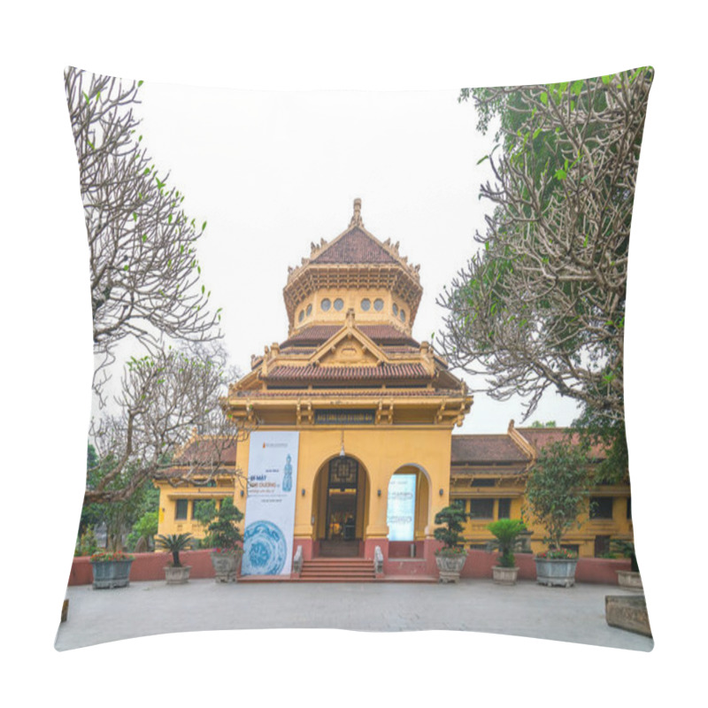 Personality  Hanoi, Vietnam - March 31, 2019: Architecture Of Vietnam's National History Museum. It Is Building Between 1926 By Architect Ernest Hebrard And Is Preserved Today In Hanoi, Vietnam Pillow Covers