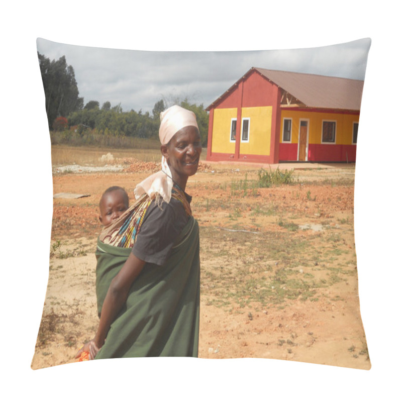 Personality  An African Woman With Her Child At The Franciscan Mission Of Pom Pillow Covers