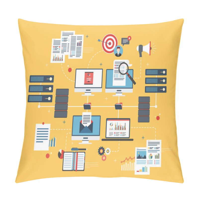 Personality  Cloud Computing Devices, Data Network And Business Intelligence.  Pillow Covers