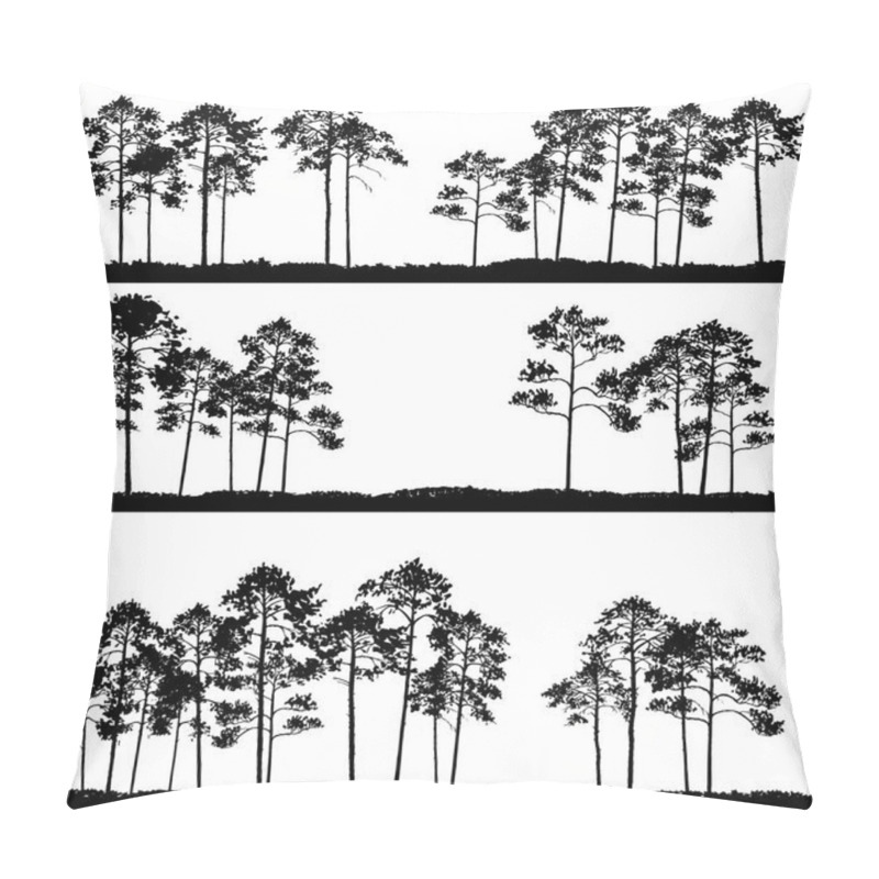 Personality  Vector Landscapes With Pine Trees Pillow Covers