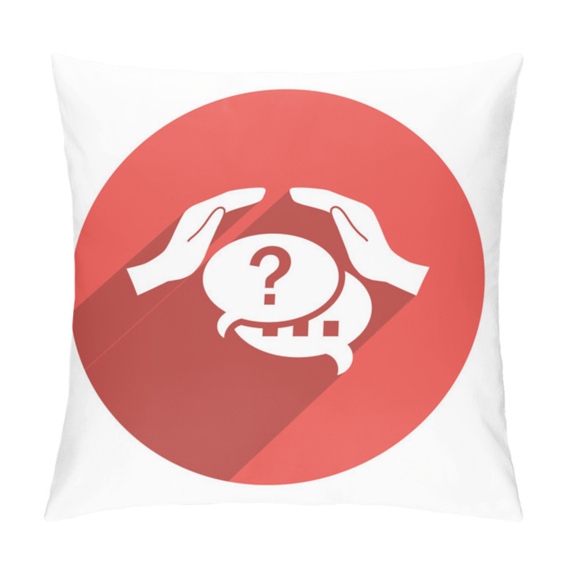 Personality  Dialogue Bubbles With Hands Icon Pillow Covers