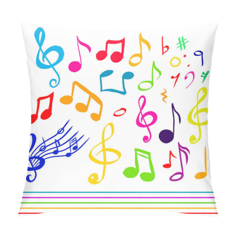 Personality  A Set Of Notes And Violin Keys. Vector Illustration Pillow Covers