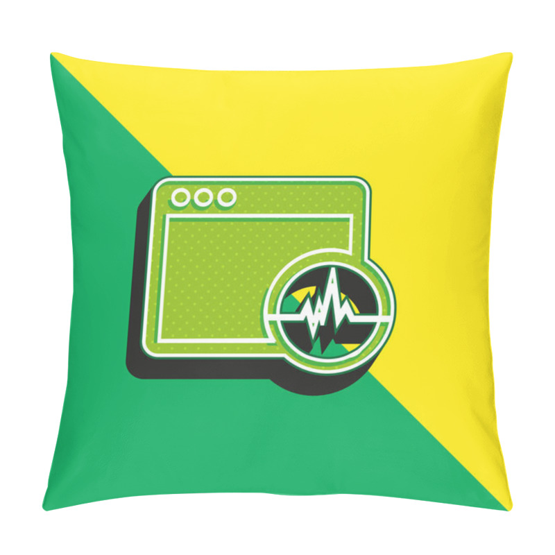 Personality  Activity Analysis In A Command Window Green And Yellow Modern 3d Vector Icon Logo Pillow Covers