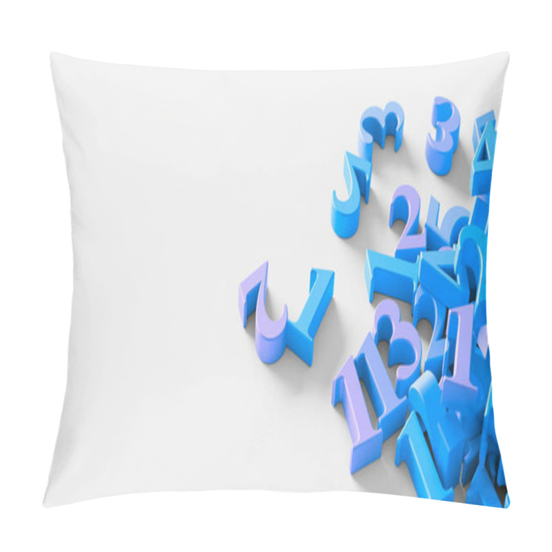 Personality  3d Blue Mathematics Numbers Background Pillow Covers