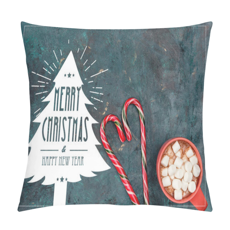 Personality  Hot Chocolate With Marshmallows And Candy Canes Pillow Covers