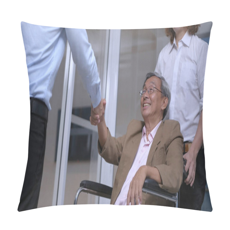 Personality  Health Concept. The Doctor Is Holding Hands With The Patient Sit Pillow Covers