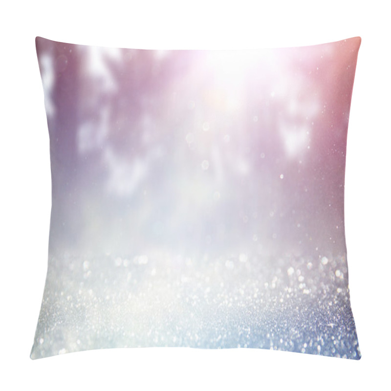 Personality  Abstract Photo Of Light Burst Among Trees And Glitter Bokeh Lights. Image Is Blurred And Filtered . Pillow Covers