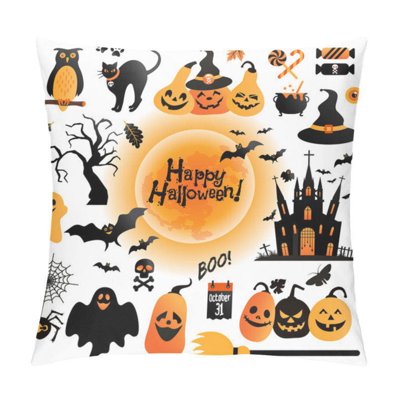 Personality  Halloween Icons Set Pillow Covers