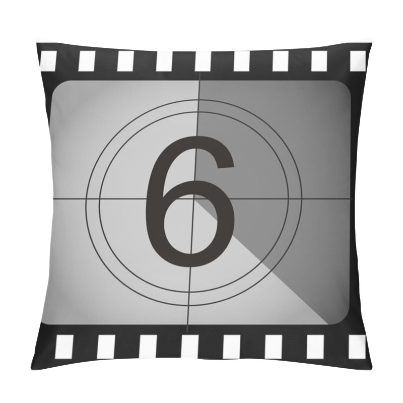 Personality  Six Number At Film Strip Countdown, Simply Vector Illustration    Pillow Covers