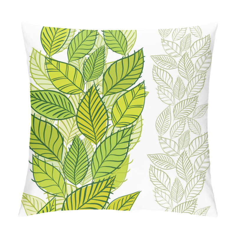 Personality  Seamless Pattern With Spring Leaves, Vertical Composition, Hand  Pillow Covers