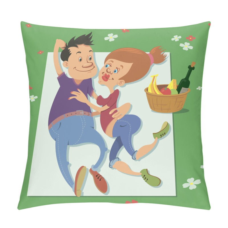 Personality  Couple Having A Picnic Pillow Covers